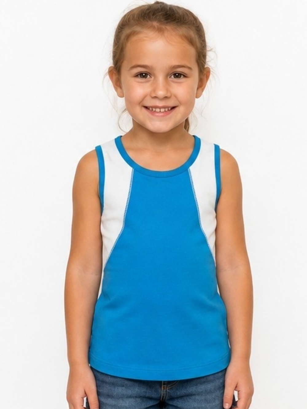 4/$20 Lullah-bette Blue & White Tank Top – Girls 4-5